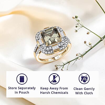 Luxoro 10K Yellow Gold AAA Turkizite, Diamond (G-H, I2) Dusk Majesty Ring (Size 10.0) 4.80 ctw