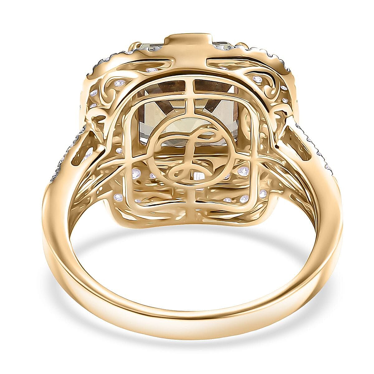 Luxoro 10K Yellow Gold AAA Turkizite, Diamond (G-H, I2) Dusk Majesty Ring (Size 6.0) 4.80 ctw image number 4