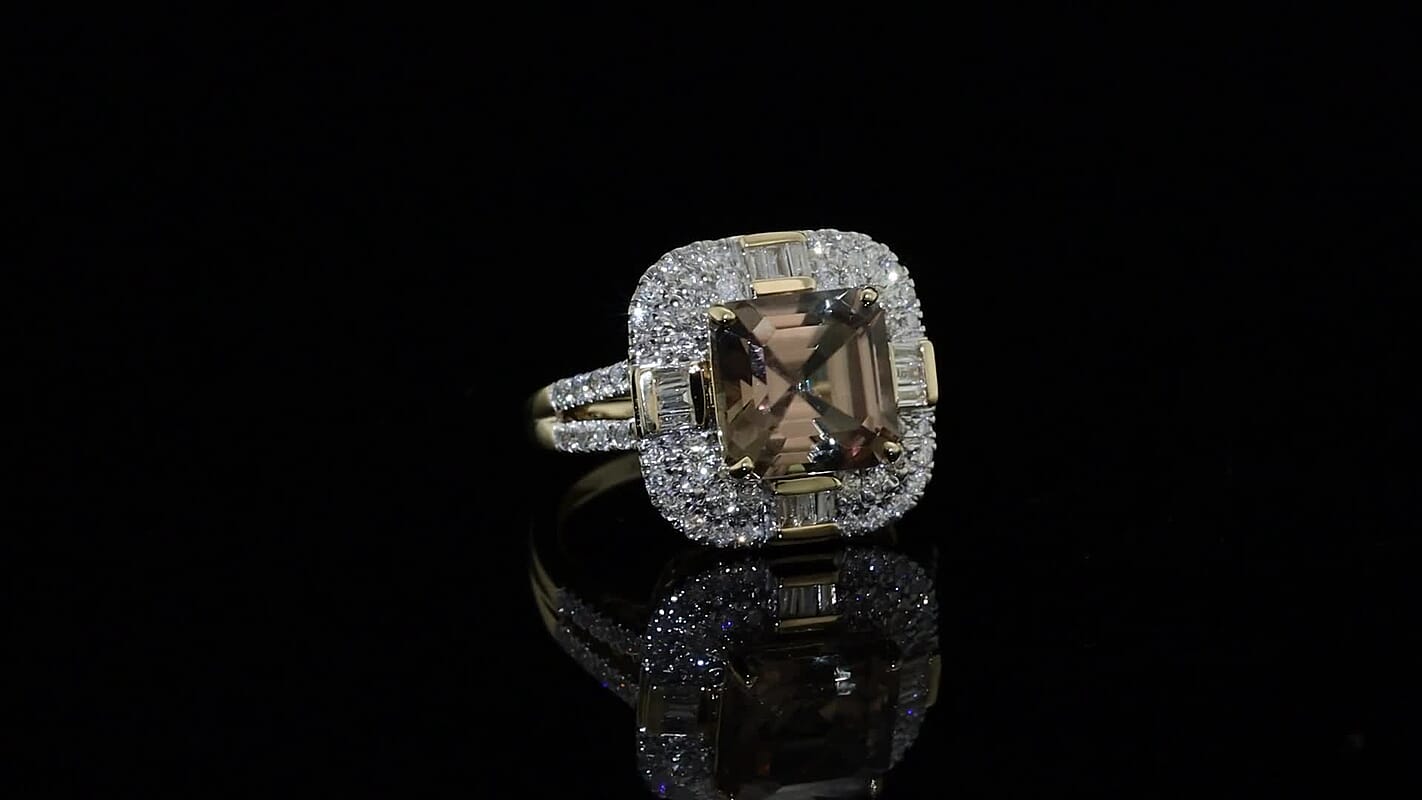 Luxoro 10K Yellow Gold AAA Turkizite, Diamond (G-H, I2) Dusk Majesty Ring (Size 6.0) 4.80 ctw