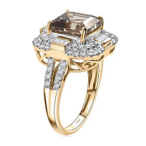 Luxoro 10K Yellow Gold AAA Turkizite, Diamond (G-H, I2) Dusk Majesty Ring (Size 6.5) 4.80 ctw