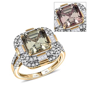 Luxoro 10K Yellow Gold AAA Turkizite, Diamond (G-H, I2) Dusk Majesty Ring (Size 6.0) 4.80 ctw