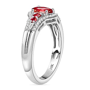 Luxoro Premium Ouro Fino Rubellite and I2 Diamond 1.27 ctw Ring in 10K White Gold (Size 10) 1