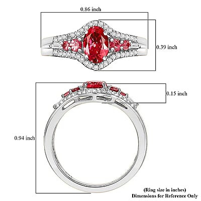 Luxoro Premium Ouro Fino Rubellite and I2 Diamond 1.27 ctw Ring in 10K White Gold (Size 10) 1 4.7 Grams