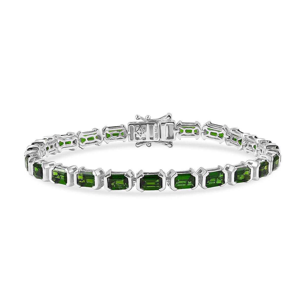 Doorbuster D'Joy Chrome Diopside 13.25 ctw Embers of Elegance Bracelet in Rhodium Over Sterling Silver (7.25 In) (Del. in 5-7 Days) image number 0