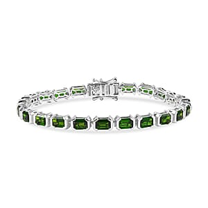 Doorbuster D'Joy Chrome Diopside 13.25 ctw Embers of Elegance Bracelet in Rhodium Over Sterling Silver (7.25 In) (Del. in 5-7 Days)