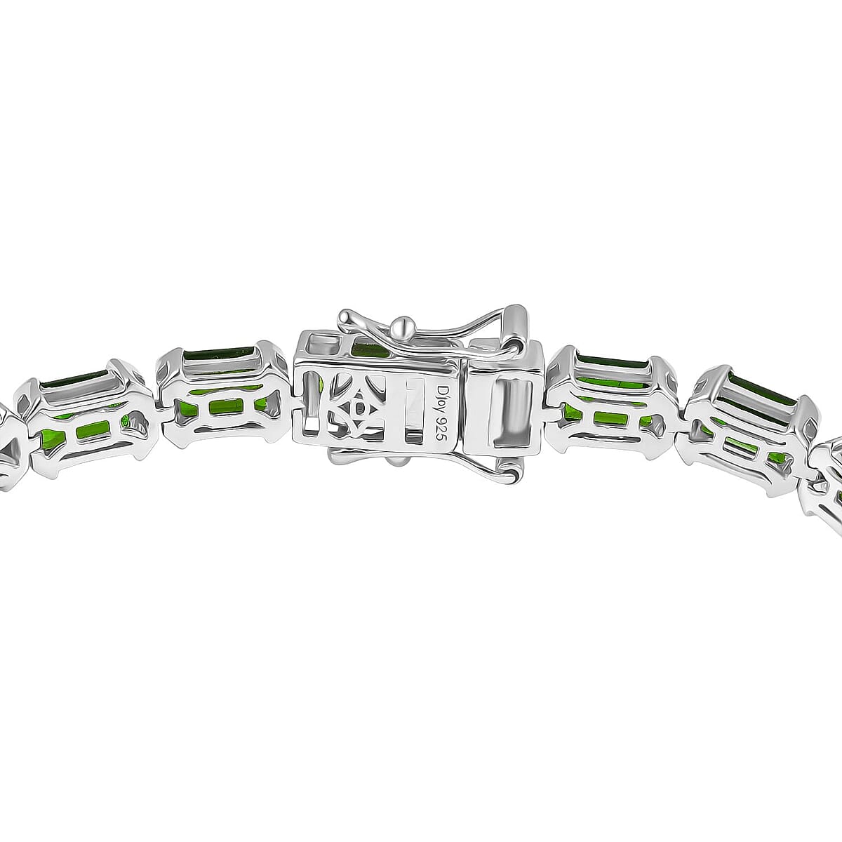Doorbuster D'Joy Chrome Diopside 13.25 ctw Embers of Elegance Bracelet in Rhodium Over Sterling Silver (7.25 In) (Del. in 5-7 Days) image number 3