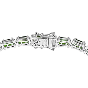 D'Joy Chrome Diopside Bracelet in Rhodium Over Sterling Silver 13.25 ctw (7.25 Inches) (Del. in 5-7 Days)