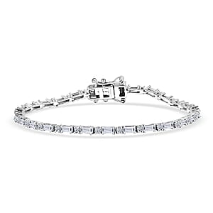 Doorbuster Luxuriant Lab Grown Diamond G-H SI 2.35 ctw Station Bracelet in Rhodium Over Sterling Silver (6.50 In) (Del. in 10-12 Days)