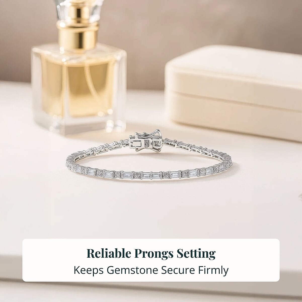 Luxuriant Lab Grown Diamond G-H SI 2.35 ctw Station Bracelet in Rhodium Over Sterling Silver (6.50 In) image number 4