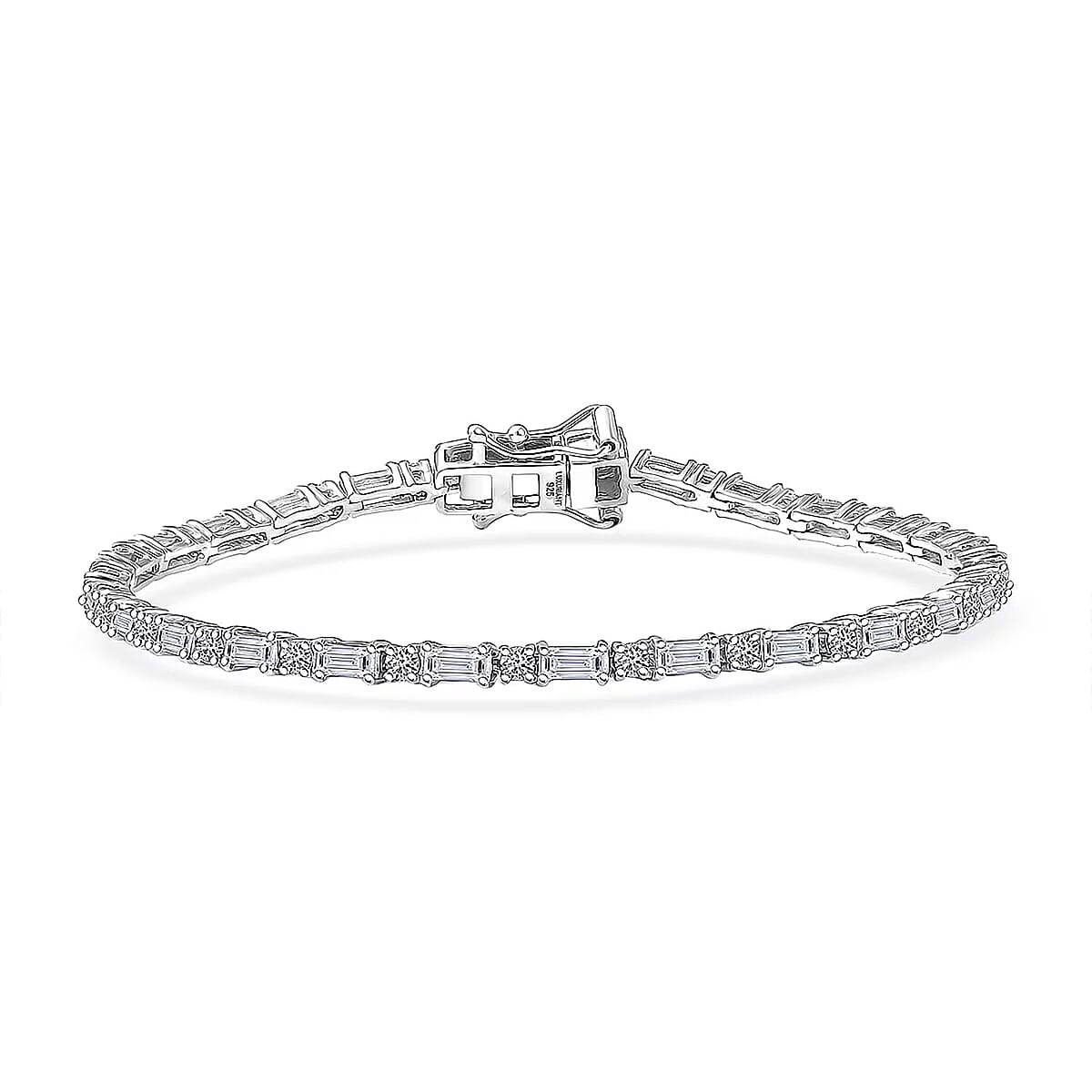 Doorbuster Luxuriant Lab Grown Diamond G-H SI 2.35 ctw Station Bracelet in Rhodium Over Sterling Silver (7.25 In) (Del. in 10-12 Days) image number 0