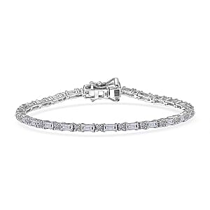 Doorbuster Luxuriant Lab Grown Diamond G-H SI 2.35 ctw Station Bracelet in Rhodium Over Sterling Silver (7.25 In) (Del. in 10-12 Days)