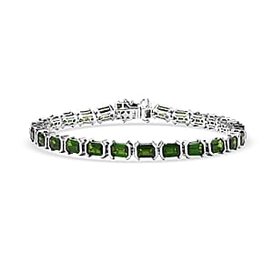 Doorbuster D'Joy Chrome Diopside 14.30 ctw Embers of Elegance Bracelet in Rhodium Over Sterling Silver (8.00 In)