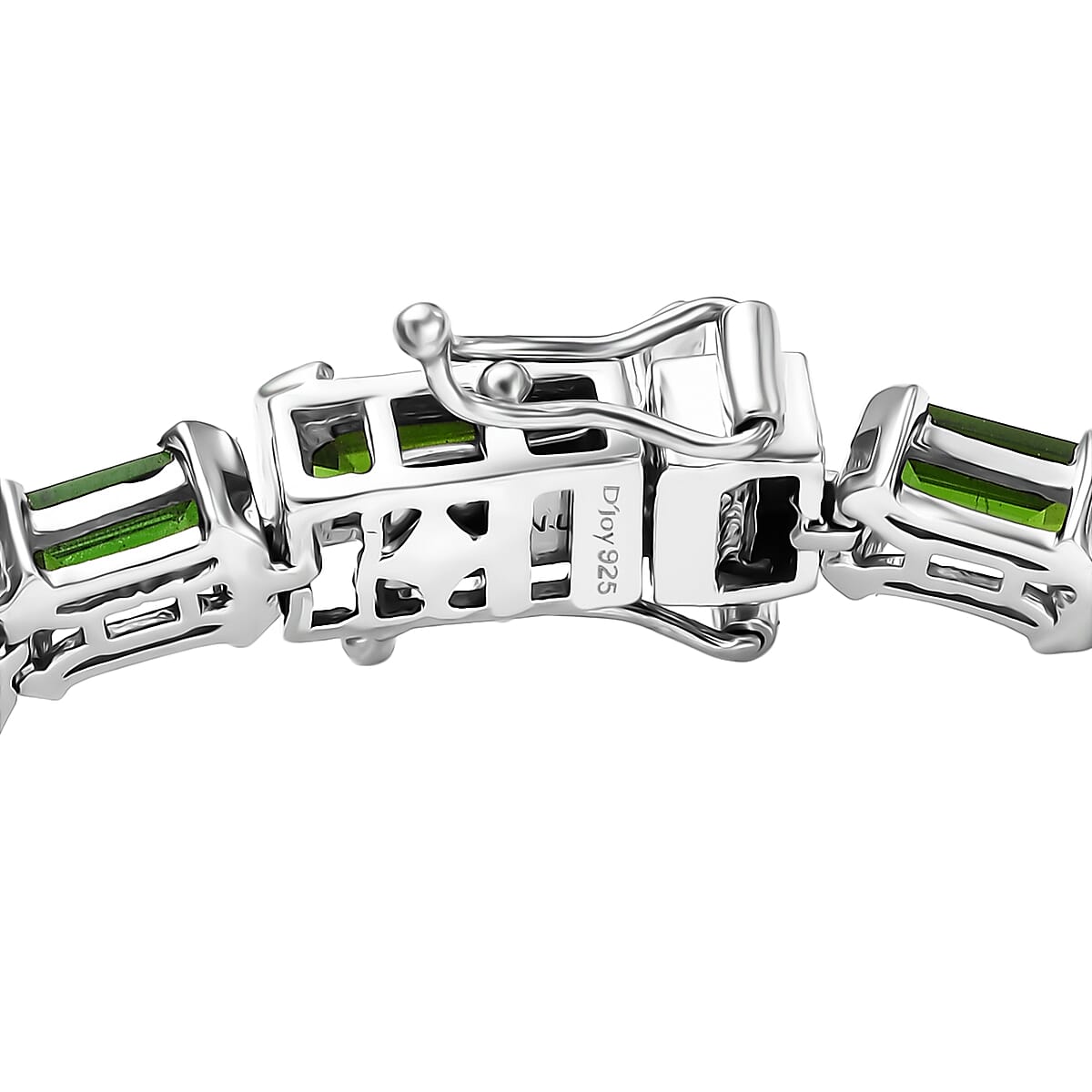 Doorbuster D'Joy Chrome Diopside 14.30 ctw Embers of Elegance Bracelet in Rhodium Over Sterling Silver (8.00 In) image number 3