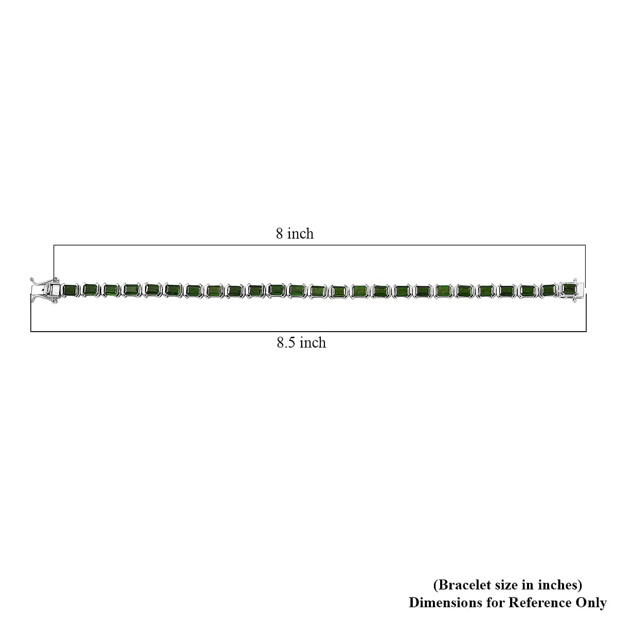 Doorbuster D'Joy Chrome Diopside 14.30 ctw Embers of Elegance Bracelet in Rhodium Over Sterling Silver (8.00 In) image number 4