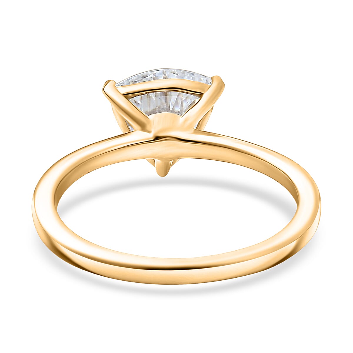 D'Joy Strontium Titanate 2.60 ctw Classic Solitaire Ring in 18K Vermeil Yellow Gold Over Sterling Silver (Size 6.0) image number 4