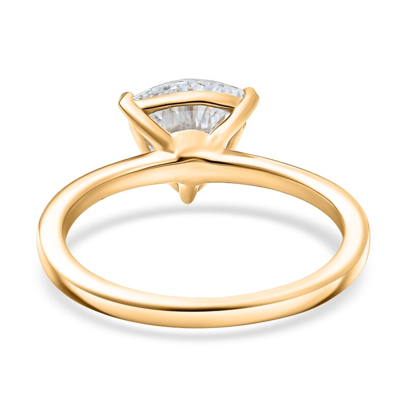 D'Joy Strontium Titanate 2.60 ctw Classic Solitaire Ring in 18K Vermeil Yellow Gold Over Sterling Silver (Size 8.0)