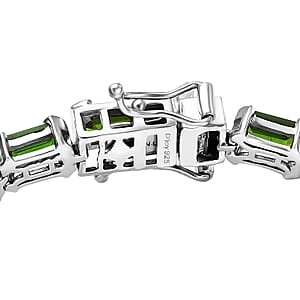  D'Joy Chrome Diopside 11.60 ctw Embers of Elegance Bracelet in Rhodium Over Sterling Silver (6.50 In)