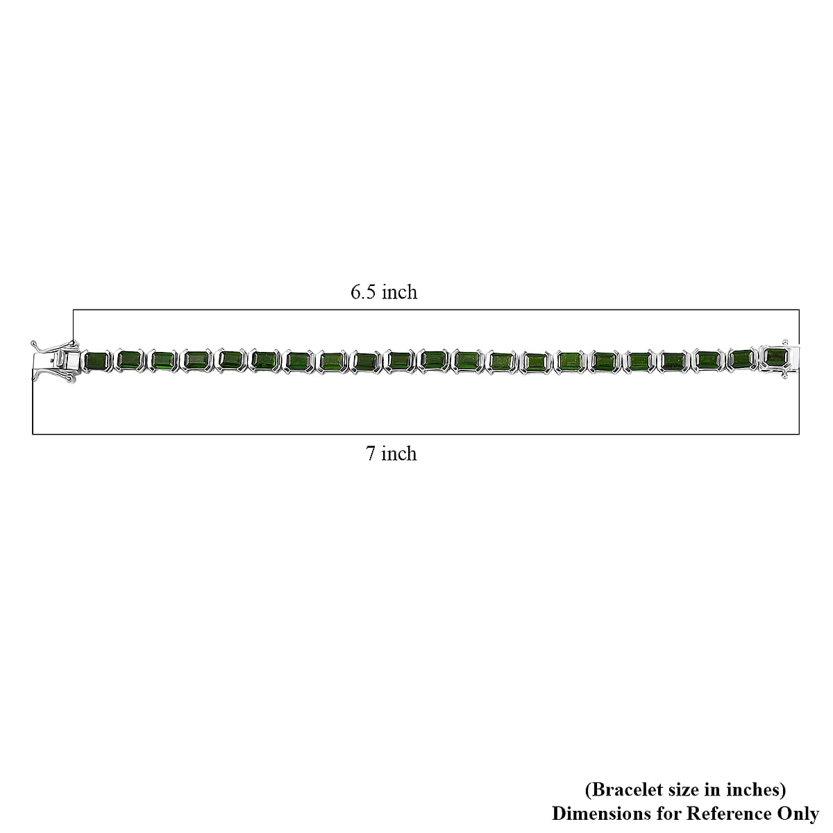 Doorbuster D'Joy Chrome Diopside 11.60 ctw Embers of Elegance Bracelet in Rhodium Over Sterling Silver (6.50 In) image number 4