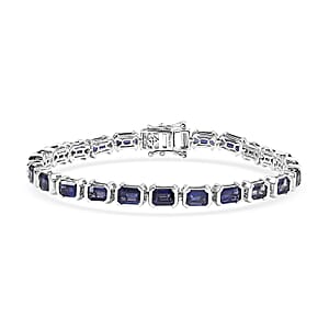 Doorbuster D'Joy Catalina Iolite 12.00 ctw Embers of Elegance Bracelet in Rhodium Over Sterling Silver (7.25 In)