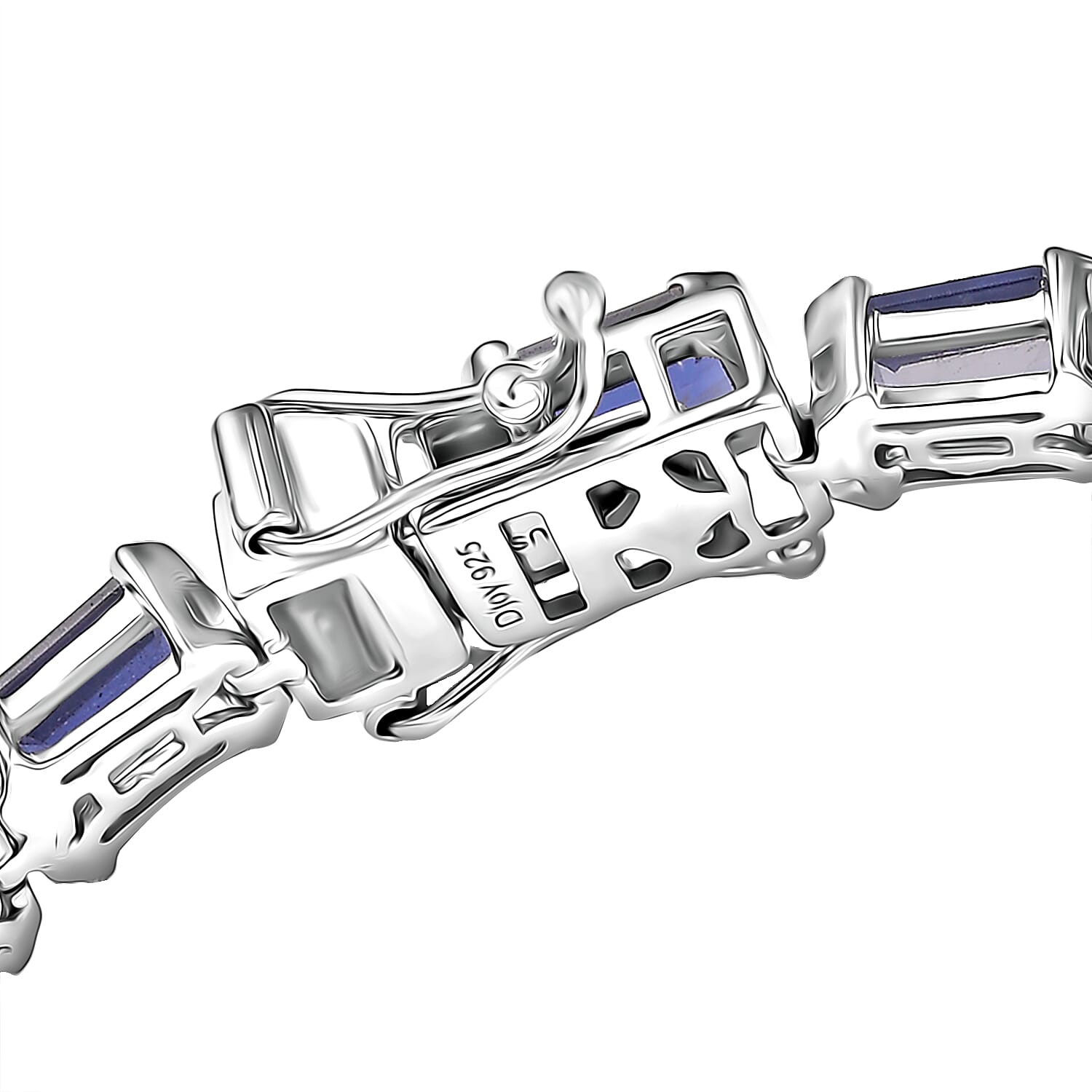 D'Joy Catalina Iolite 11.40 ctw Embers of Elegance Bracelet in Rhodium Over Sterling Silver (6.50 In)