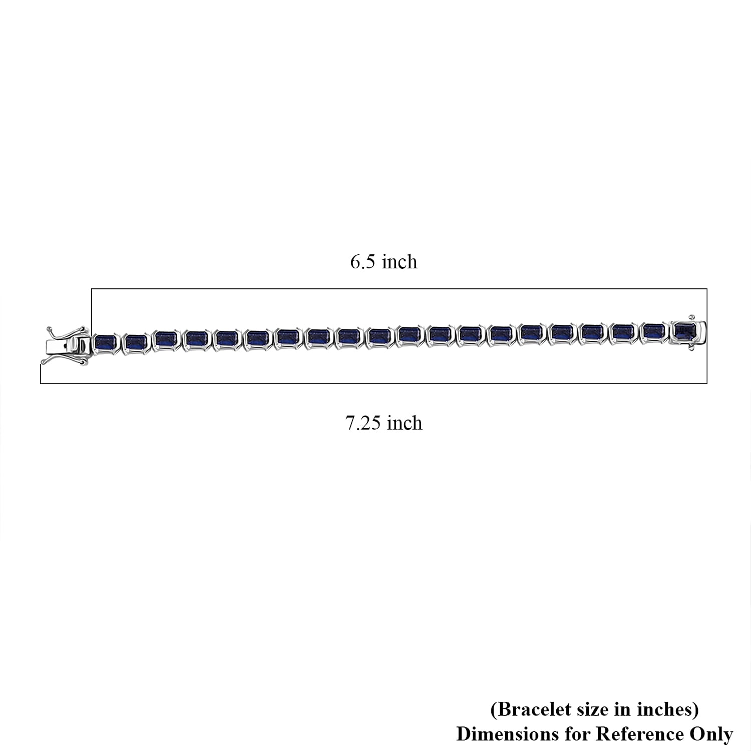 D'Joy Catalina Iolite 11.40 ctw Embers of Elegance Bracelet in Rhodium Over Sterling Silver (6.50 In)