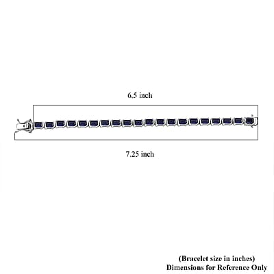  D'Joy Catalina Iolite 11.40 ctw Embers of Elegance Bracelet in Rhodium Over Sterling Silver (6.50 In)