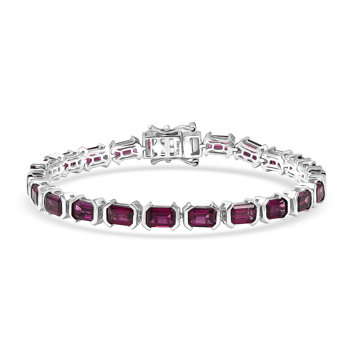 Doorbuster D'Joy Radiant Ember Garnet 17.65 ctw Embers of Elegance Bracelet in Rhodium Over Sterling Silver (7.25 In) (Del. in 5-7 Days) image number 0