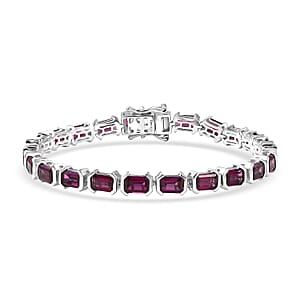 Doorbuster D'Joy Radiant Ember Garnet 17.65 ctw Embers of Elegance Bracelet in Rhodium Over Sterling Silver (7.25 In) (Del. in 5-7 Days)