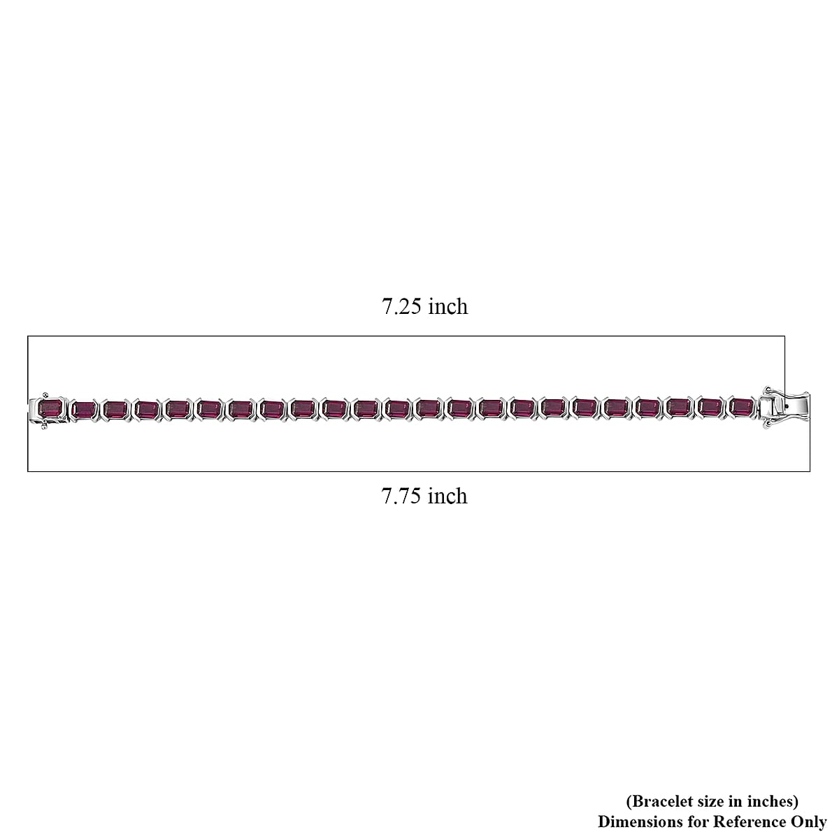 Doorbuster D'Joy Radiant Ember Garnet 17.65 ctw Embers of Elegance Bracelet in Rhodium Over Sterling Silver (7.25 In) (Del. in 5-7 Days) image number 4