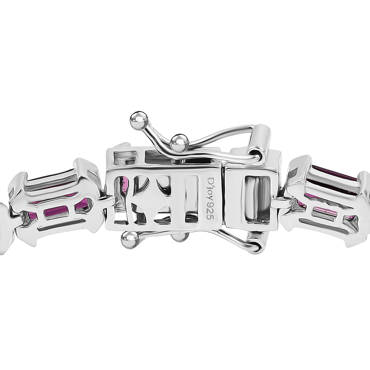 Doorbuster D'Joy Radiant Ember Garnet 15.10 ctw Embers of Elegance Bracelet in Rhodium Over Sterling Silv (6.50 In)  image number 3