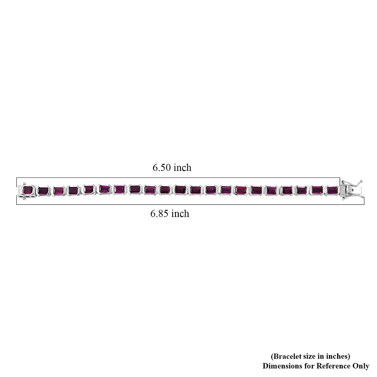 Doorbuster D'Joy Radiant Ember Garnet 15.10 ctw Embers of Elegance Bracelet in Rhodium Over Sterling Silv (6.50 In)  image number 4