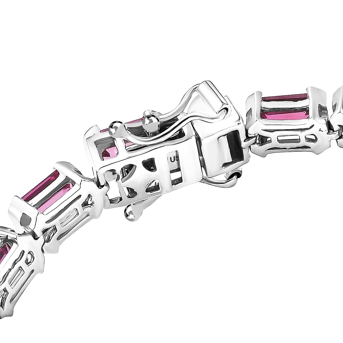  D'Joy Radiant Ember Garnet 20.00 ctw Embers of Elegance Bracelet in Rhodium Over Sterling Silve (8.00 In)  image number 3