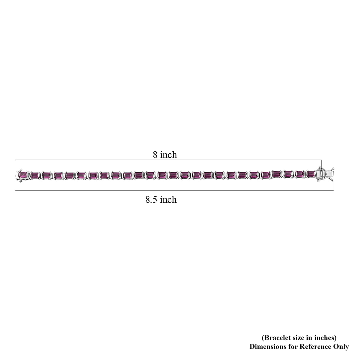  D'Joy Radiant Ember Garnet 20.00 ctw Embers of Elegance Bracelet in Rhodium Over Sterling Silve (8.00 In)  image number 4