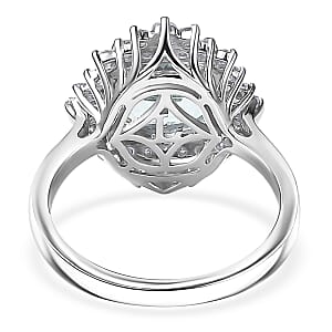 Certified & Appraised AAA Mangoro Aquamarine, Diamond Ballerina Ring in 10K White Gold 3.27 ctw (Size 9.0)