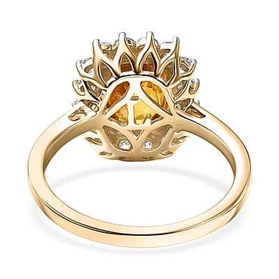 AAA Sava Sphene, Diamond Ring in 10K Yellow Gold 3.20 ctw (Size 10.0)
