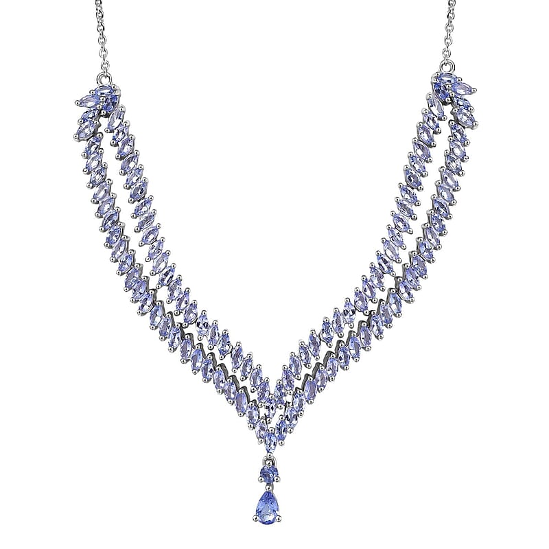 EverTrue Tanzanite Necklace in Platinum Bond 8.30 ctw (18-20 Inches)