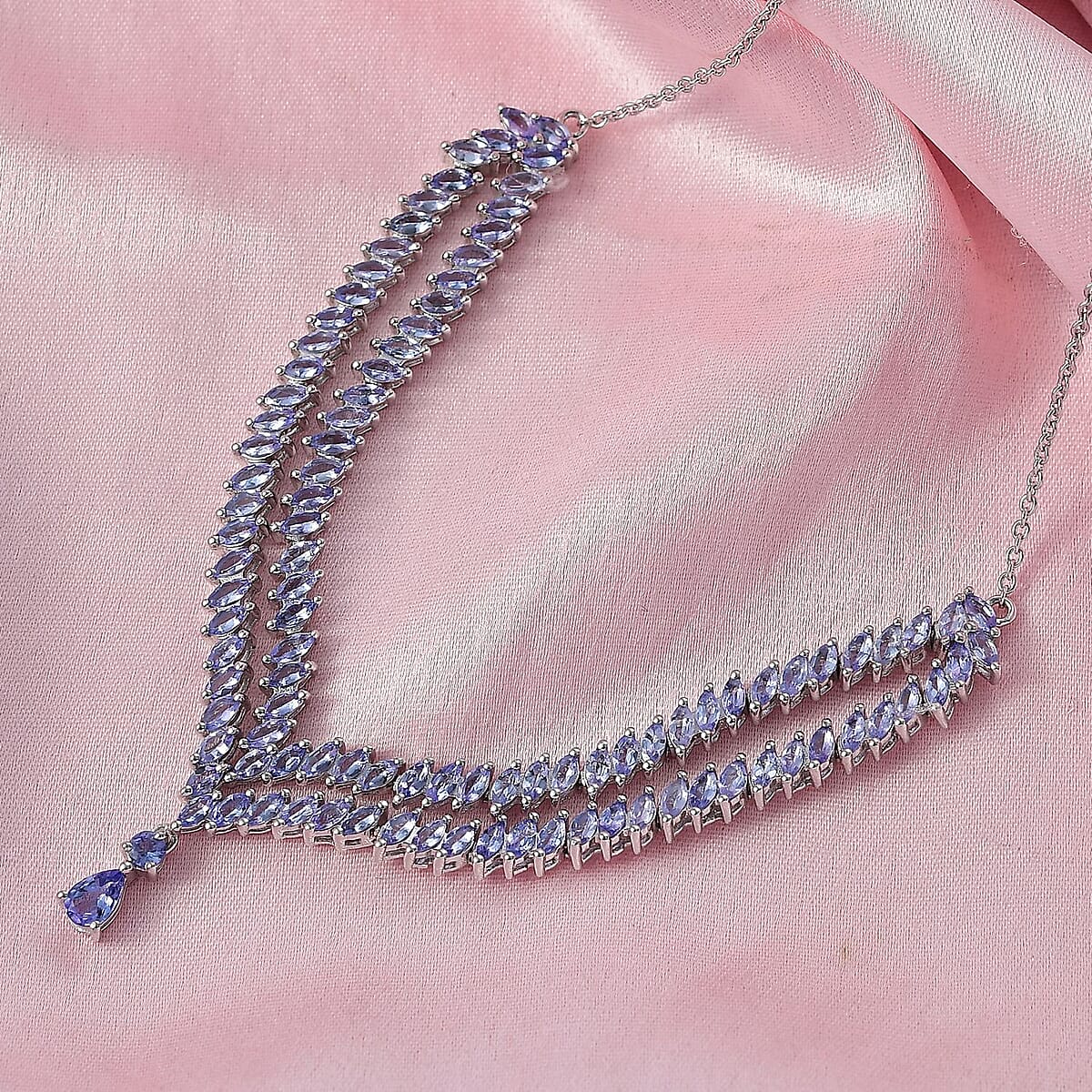 Doorbuster EverTrue Tanzanite 8.30 ctw Harmony of Elements Necklace in Platinum Bond 18-20 Inches (Del. in 10-12 Days) image number 1