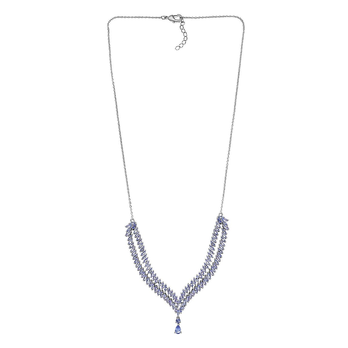 Doorbuster EverTrue Tanzanite 8.30 ctw Harmony of Elements Necklace in Platinum Bond 18-20 Inches (Del. in 10-12 Days) image number 3