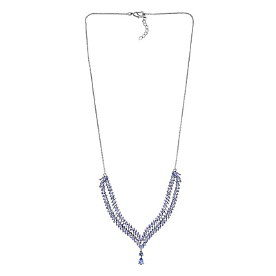 EverTrue Tanzanite Necklace in Platinum Bond 8.30 ctw (18-20 Inches)
