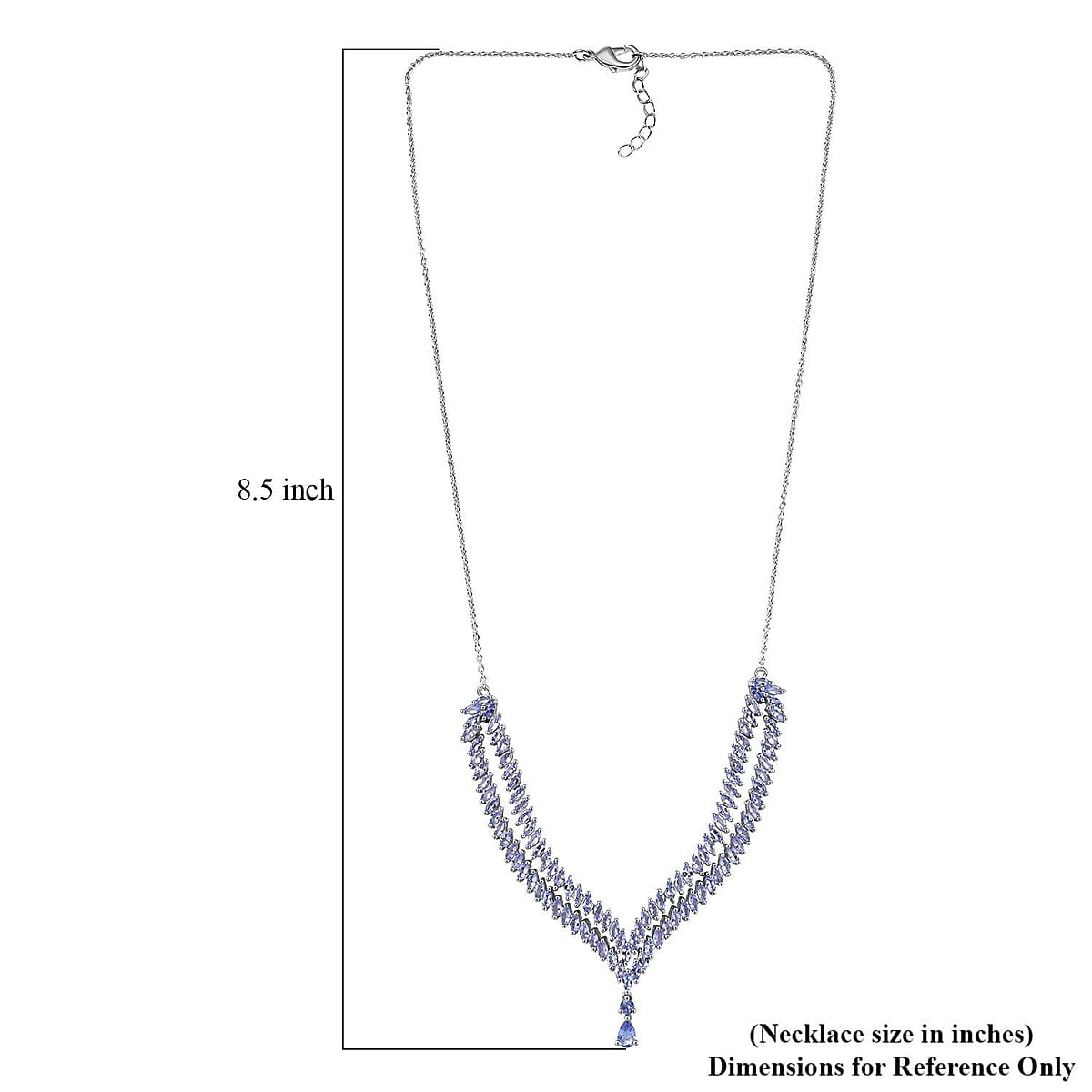 Doorbuster EverTrue Tanzanite 8.30 ctw Harmony of Elements Necklace in Platinum Bond 18-20 Inches (Del. in 10-12 Days) image number 5