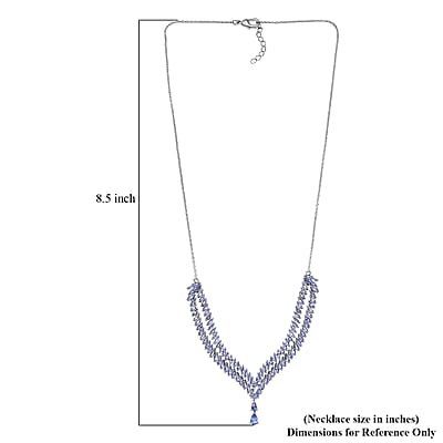 EverTrue Tanzanite Necklace in Platinum Bond 8.30 ctw (18-20 Inches)