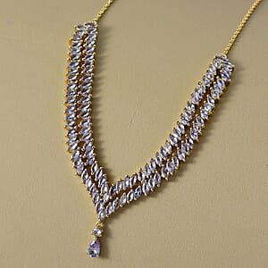  EverTrue Tanzanite 7.10 ctw Harmony of Elements Necklace in 18K Yellow Gold Plated 18-20 Inches