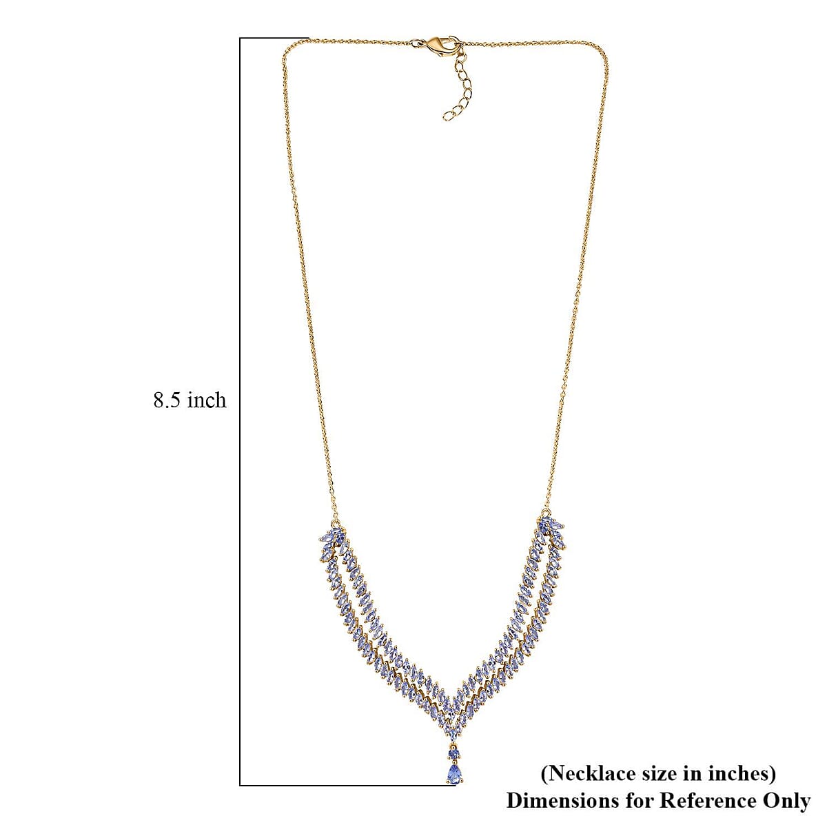  EverTrue Tanzanite 7.10 ctw Harmony of Elements Necklace in 18K Yellow Gold Plated 18-20 Inches image number 5