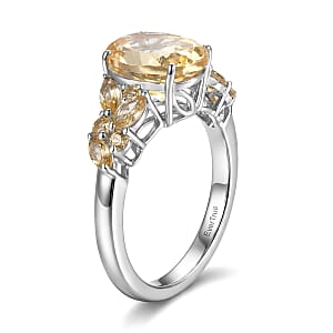 EverTrue Brazilian Citrine 3.15 ctw Sun-shine Ring in Platinum Bond (Size 10.0)