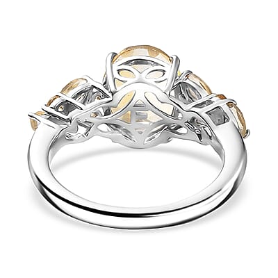 EverTrue Brazilian Citrine 3.15 ctw Sun-shine Ring in Platinum Bond (Size 7.0)