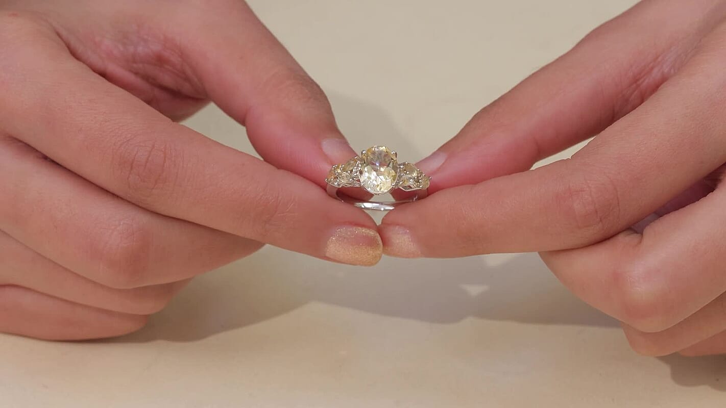EverTrue Brazilian Citrine Ring in Platinum Bond (Size 10.0) 3.15 ctw