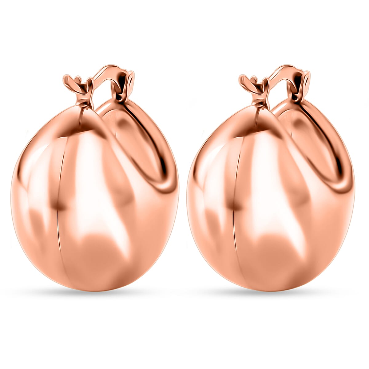 Hoop Earrings in ION Plated RG Stainless Steel image number 4