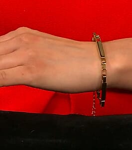 Rectangular Link Chain Bracelet in ION Plated YG Stainless Steel (7.5-9.0In)