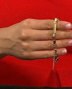 Rectangular Link Chain Bracelet in ION Plated YG Stainless Steel (7.5-9.0In)