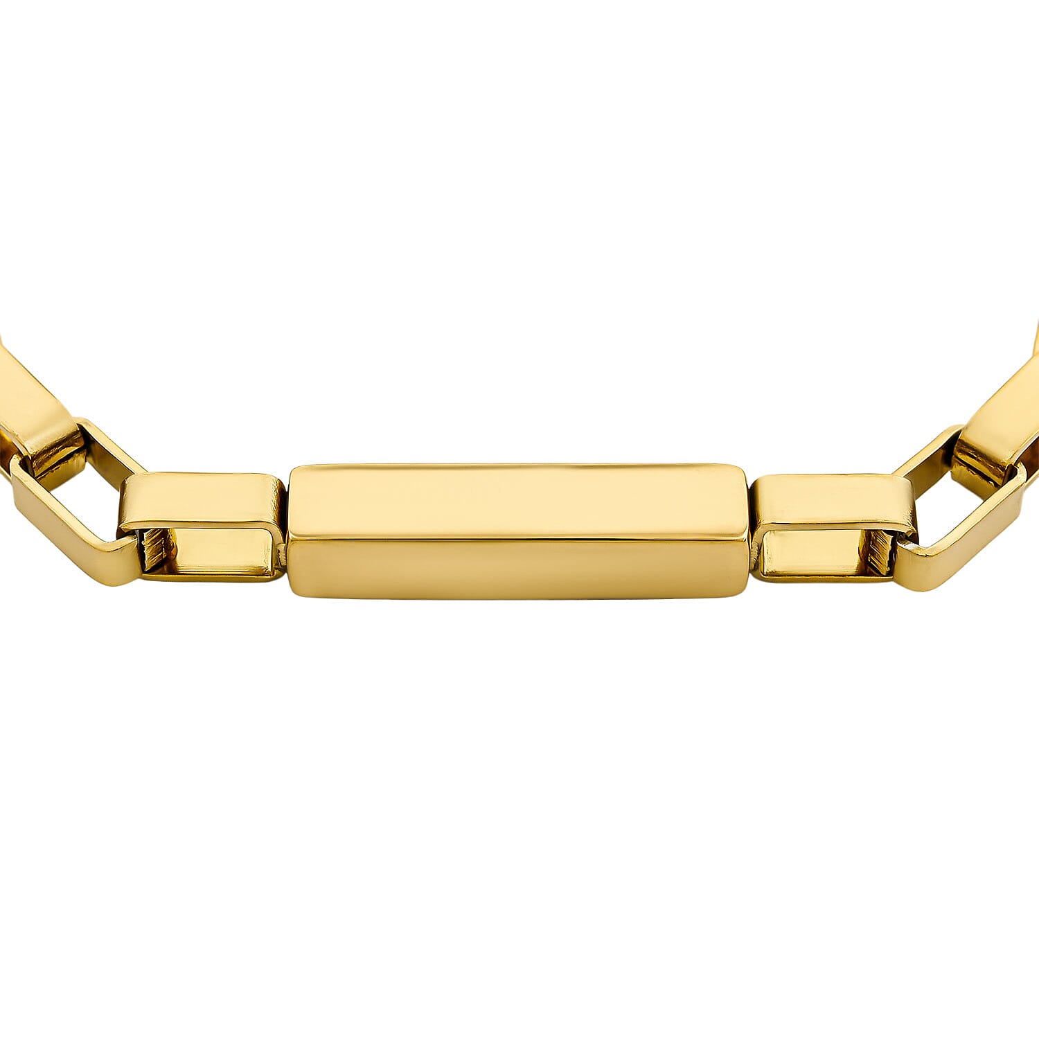 Rectangular Link Chain Bracelet in ION Plated YG Stainless Steel (7.5-9.0In)
